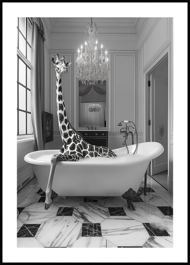 Giraffe Glam Soak Plakat Plakat / 30x40cm Giraffe Glam Soak Plakat Plakat / 30x40cm