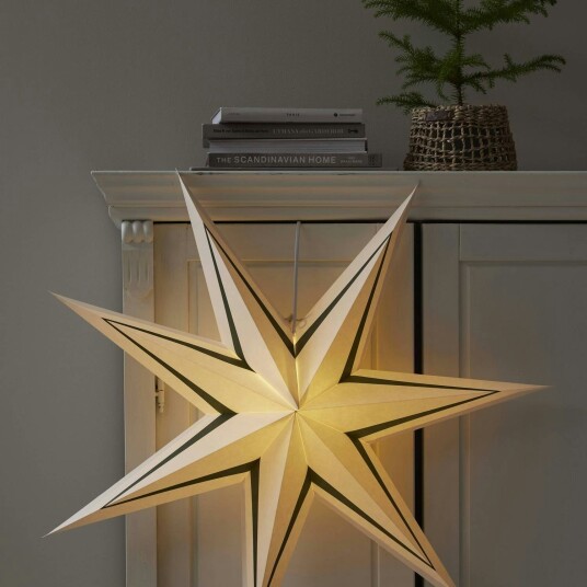 Star Trading Stripe julestjerne med lys grønn 80 cm Star Trading Stripe julestjerne med lys grønn 80 cm
