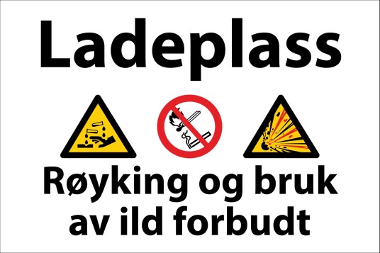 Ladeplass Røyking ogav ild Forbudt 30x20 cm Alu-plate