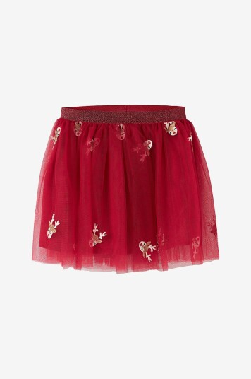 Name It Jester Red Reindeer Nmfveross Tulle Skirt 104