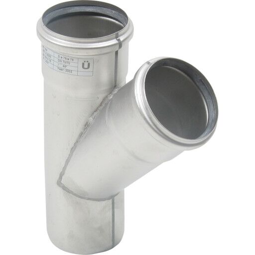 Blücher 45 Grader Rustfritt Grenrør Ø75mm AISI 304 for Hydraulikk