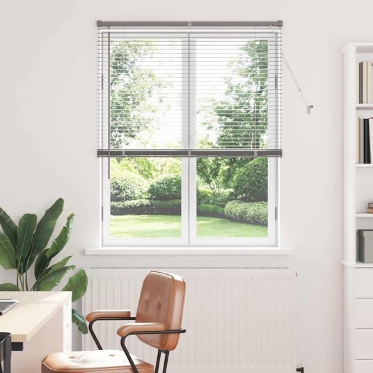 Vindu Persienne med gardiner Manual sølv Aluminium Vindu Persienne med gardiner Manual sølv Aluminium