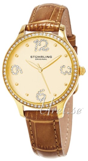 Stührling Original Dameklokke 560.04 Vogue Chic Champagnefarget/Lær