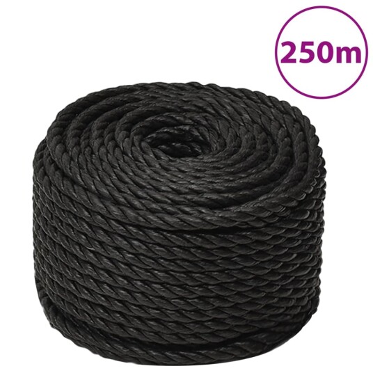  Arbeidstau svart 16 mm 250 m polypropylen