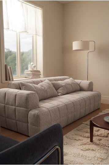 Ellos Home Sofa Soffa Axamiliam 3sits Beige G476 2 3 seters Beige