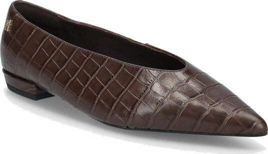 Tommy Hilfiger Pointy Toe Croco Ballerina FONDANT BROWN 36