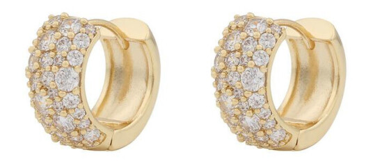 Snö Of Sweden Copenhagen Wide Ring Earrings Gold/Clear 18,5mm Snö Of Sweden Copenhagen Wide Ring Earrings Gold/Clear 18,5mm