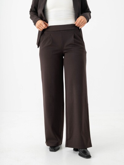 Ichi Kate Wide Pant Long Brun S Ichi Kate Wide Pant Long Brun S