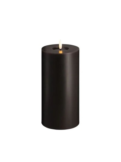 Moods & More LED pillar candle   Melted Charcoal   99x200 mm