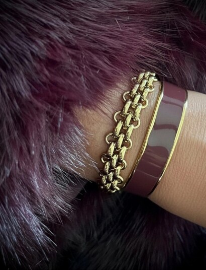 Bud to rose Envy Enamel Bangle Wine/Gold Burgundy 