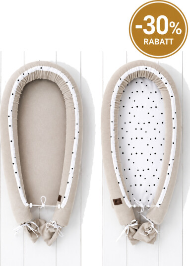 Sleepee Babynest Velour Dobbeltsidig Sand