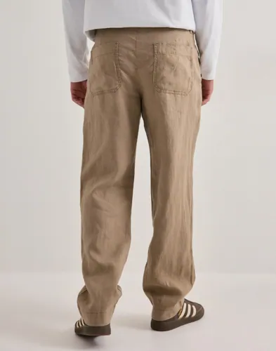 Selected Men SLH196-Straight Jeremy Linen Pant Linbukser Beige