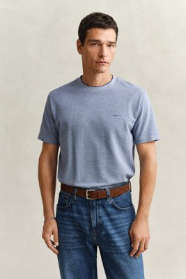 GANT 2 Tone Pique Ss Tshirt Blue XXL