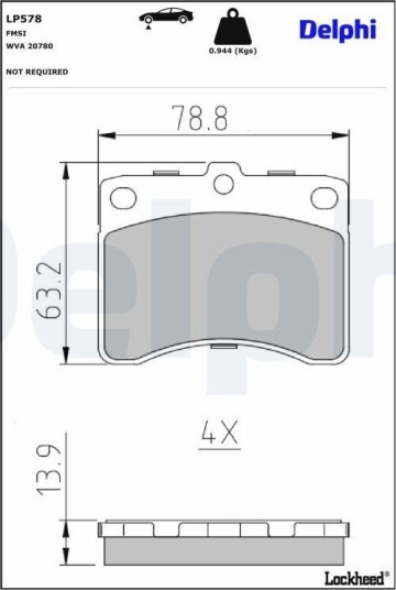 DELPHI LP578 Bremseklosser