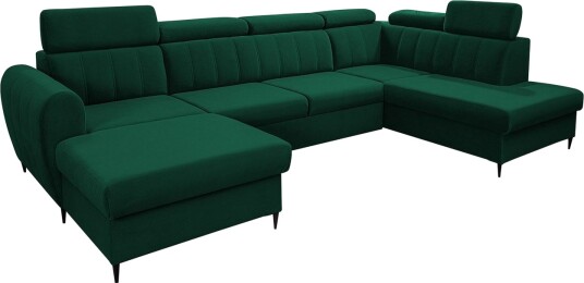 Hoffman Sofa med Divan og Sjeselong 4 seter   Grønn