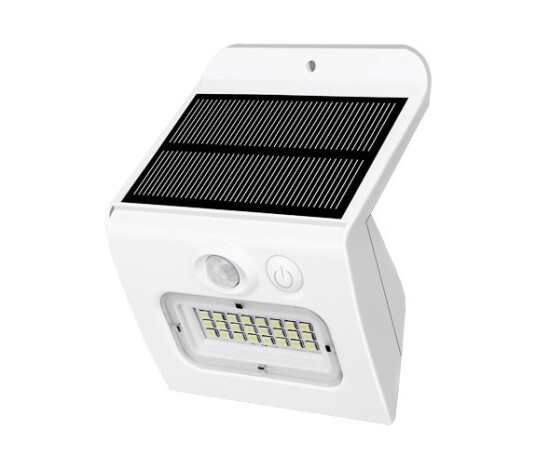 LED Solar m/Sensor 6000K IP65 PÅ/AV Hvit