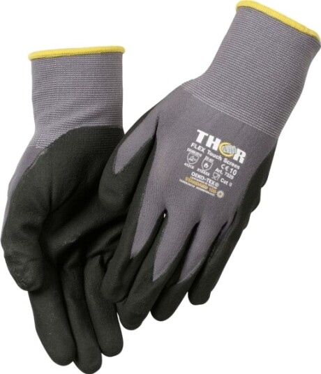 Fingerdyppet Nitrilhandske Thor Flex 10 Sort Nitril/Polyester Lycra Overhånd 12 Par Fingerdyppet Nitrilhandske Thor Flex 10 Sort Nitril/Polyester Lycra Overhånd 12 Par
