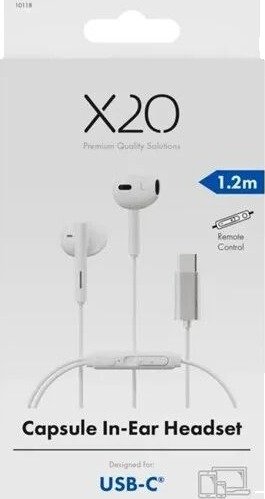 X2O USB-C Capsule In-Ear Headset Hvit