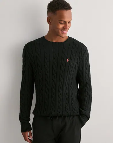 Ralph Lauren Polo Cotton Cable Sweater Strikkegensere Svart