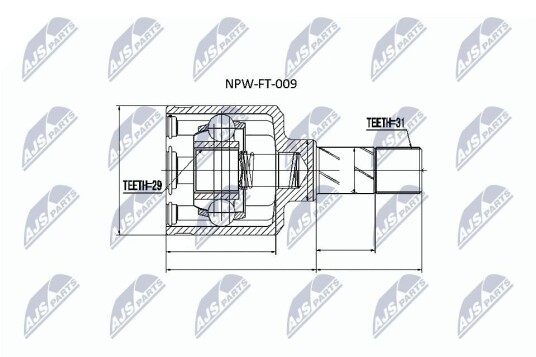 Nty Drivknute drivaksel NTY NPW FT 009