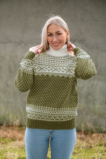 SETESDAL genser unisex olivengrønn SETESDAL genser unisex olivengrønn