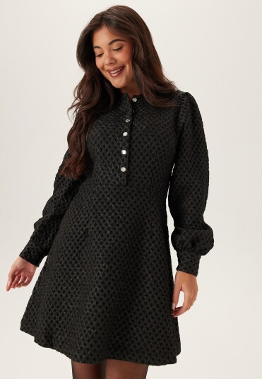 Vila Vitaliama L/S Jaqcuard Dress Black 38 Vila Vitaliama L/S Jaqcuard Dress Black 38