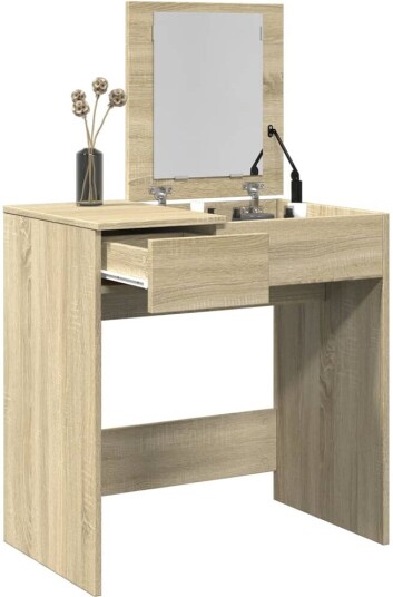 Sminkebord med speil sonoma eik 73x46,5x120 cm