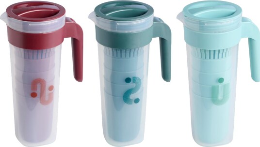DAY KANNE 1,2L M/LOKK 4STK DRIKKEGLASS 30CL ASSORTERT FARGE
