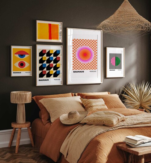 Namly Design Plakat Bauhaus Abstrakt Kunst / Sett med 5 POSTER16011A