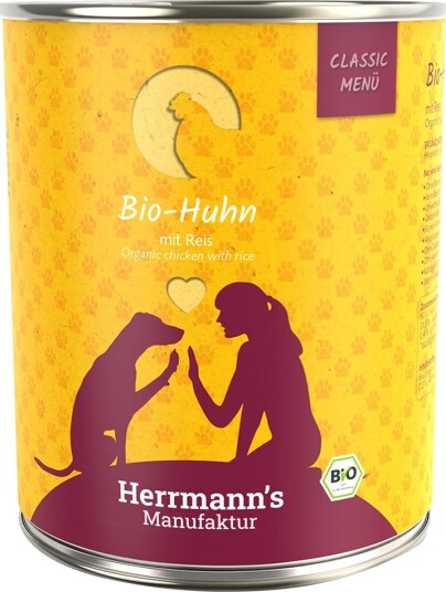 Herrmanns Våtfôr Herrmann'S Classic Menu Økologisk Økologisk Med Økologisk Ris Kylling 6 X 800 G
