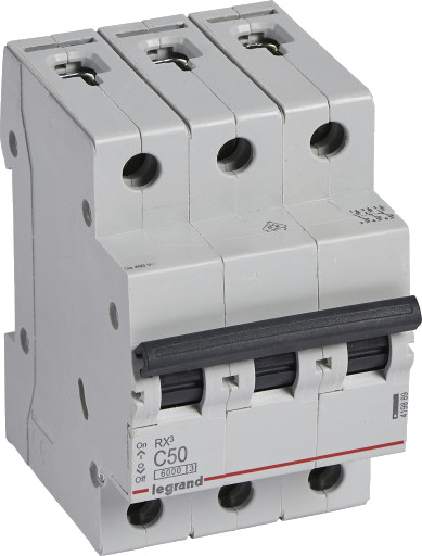 Legrand 4 stk RX³ MCB automatsikring C50 3P 3M 6kA