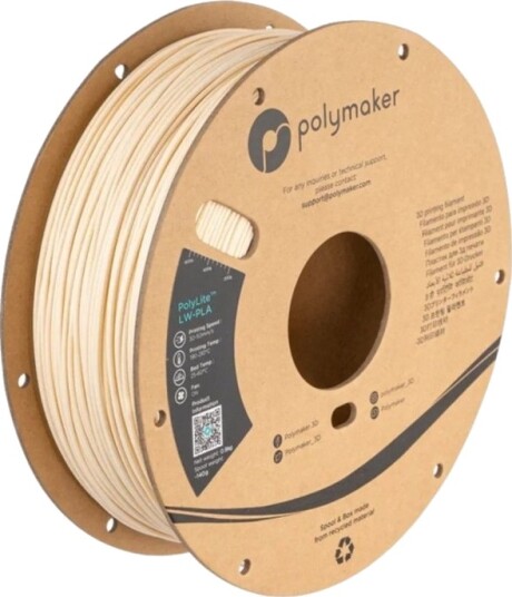 Poly Filament Polymaker Polylite Lw-Pla 1.75 Mm 0.80 Kg Hvit