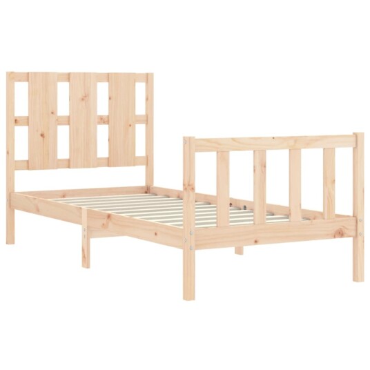 vidaXL Sengeramme med hodegavl 90x190 cm heltre