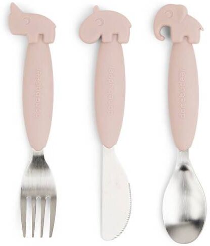 Done By Deer Bestikk Easygrip Cutlery Set Deer Friends Powder
