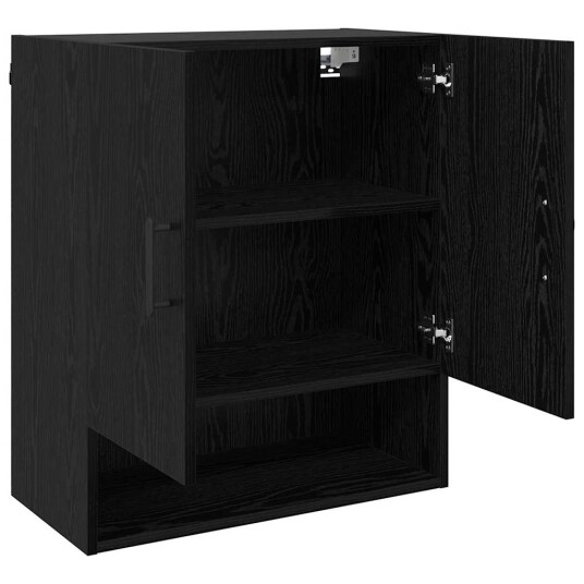 Vegghengt skap Svart Eik 60 x 31 x 70 cm Konstruert tre