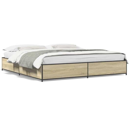 Sengeramme sonoma eik 200x200 cm konstruert tre og metall 8721102610134 Sengeramme sonoma eik 200x200 cm konstruert tre og metall 8721102610134