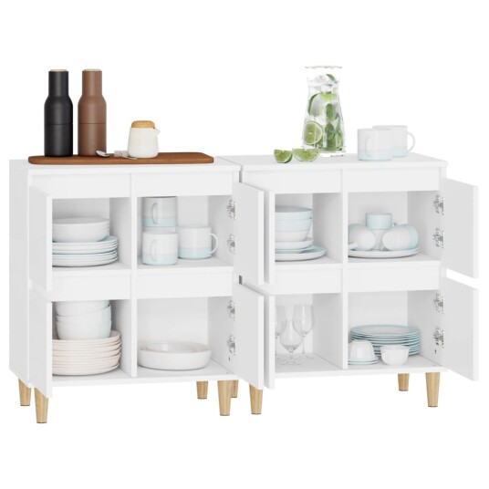vidaXL Skjenker 2 stk hvit 60x35x70 cm konstruert tre