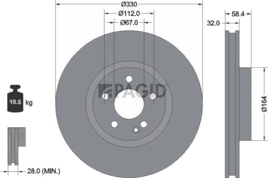 PAGID 55794NHC Bremseskive PAGID 55794NHC Bremseskive
