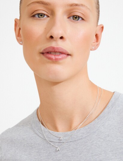 Pilgrim Penina Gift Set Necklace & Earstuds Silver Plated Silver ONE SIZE