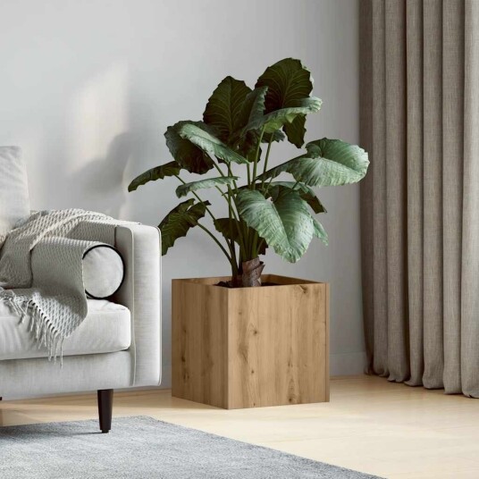 vidaXL Plantekasse artisan eik 40x40x40 cm konstruert tre