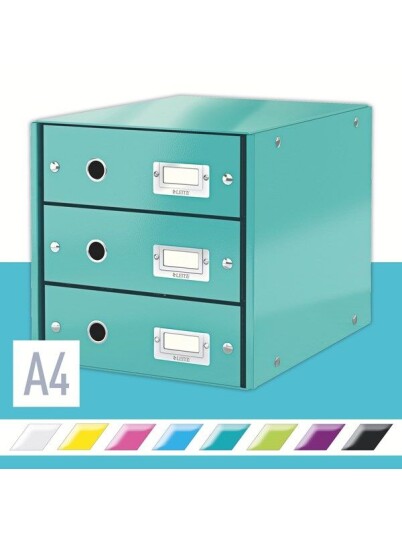 Leitz Skuffkabinett Click & Store WOW 3 skuffer Leitz Skuffkabinett Click & Store WOW 3 skuffer