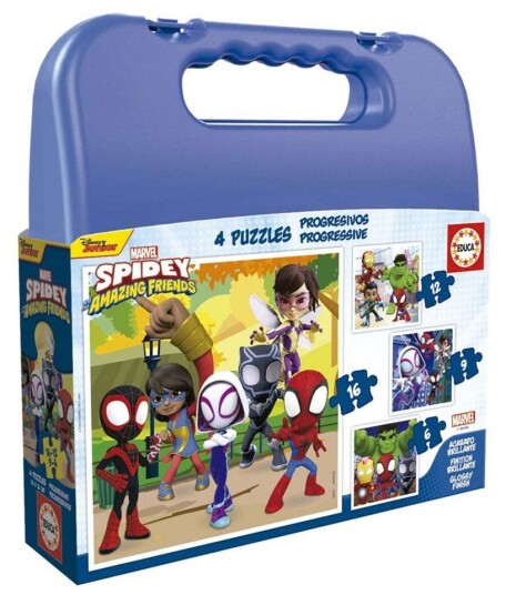 Educa Puslespill 6+9+12+16 Brikker Spidey og hans Fantastiske Venner