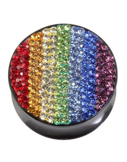 Salamander Diamond Rainbow Svart Piercing Plugg Salamander Diamond Rainbow Svart Piercing Plugg