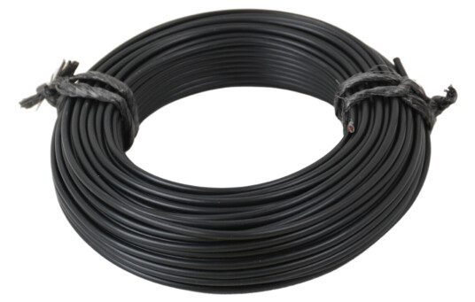 Svart 1x4mm² enleder strømkabel 20 meter ledning i plastpose