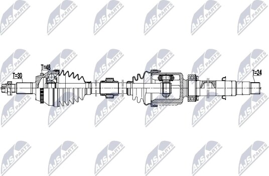 NTY NPW TY 233 Drivaksel