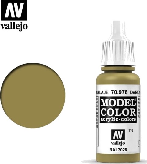 Vallejo Modellfarge 70.978 Mørk Gul 17ml for Modellbygging