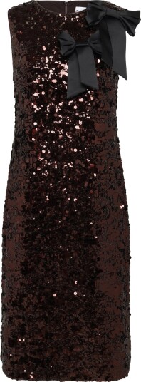 Ganni Brown Sequin Midi Dress Brown 44 Ganni Brown Sequin Midi Dress Brown 44