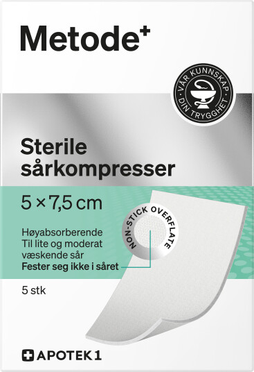 Metode steril sårkompress 5 x 7,5 cm 5 stk