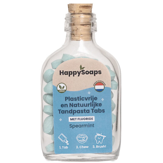 Tannkremtabletter HappySoaps Spearmint Xylitol Fluor 62 pcs. Tannkremtabletter HappySoaps Spearmint Xylitol Fluor 62 pcs.