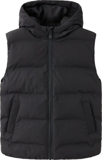 Mango Quilted Gilet With Hood Black 11 12